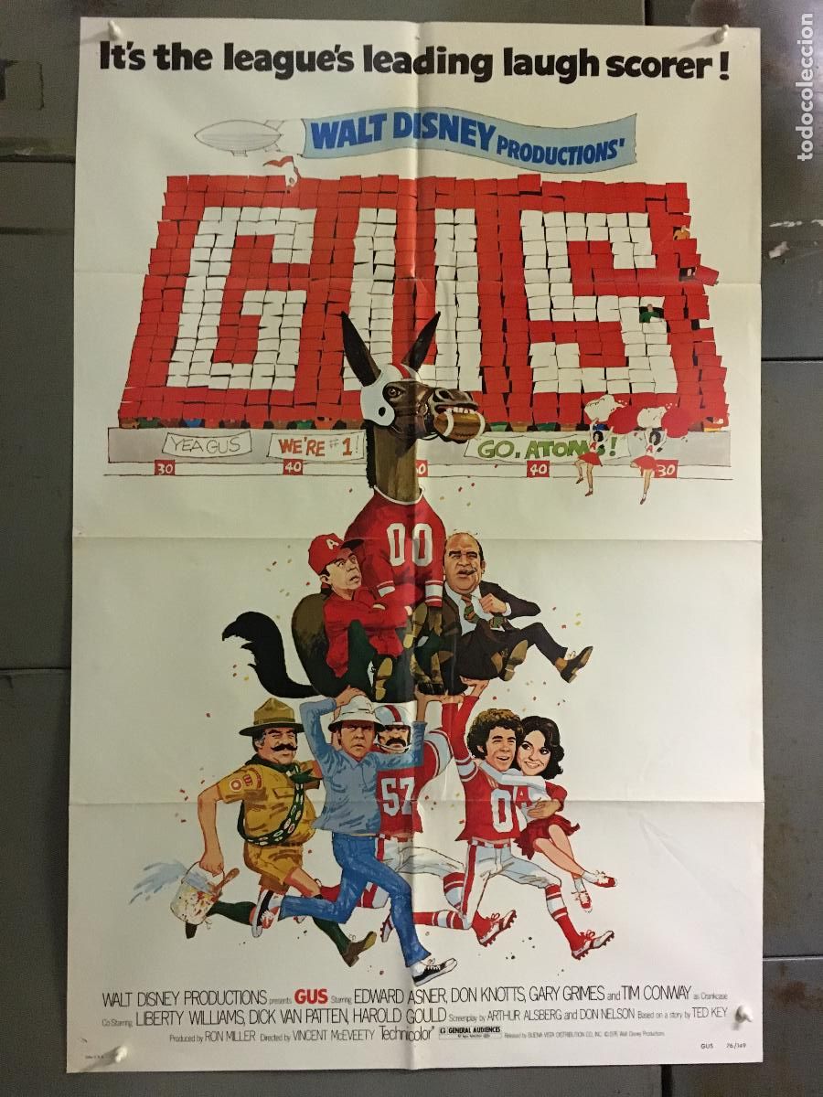 Cine: CJA 1223 GUS DON KNOTTS WALT DISNEY FUTBOL AMERICANO POSTER ORIGINAL AMERICANO 70X105