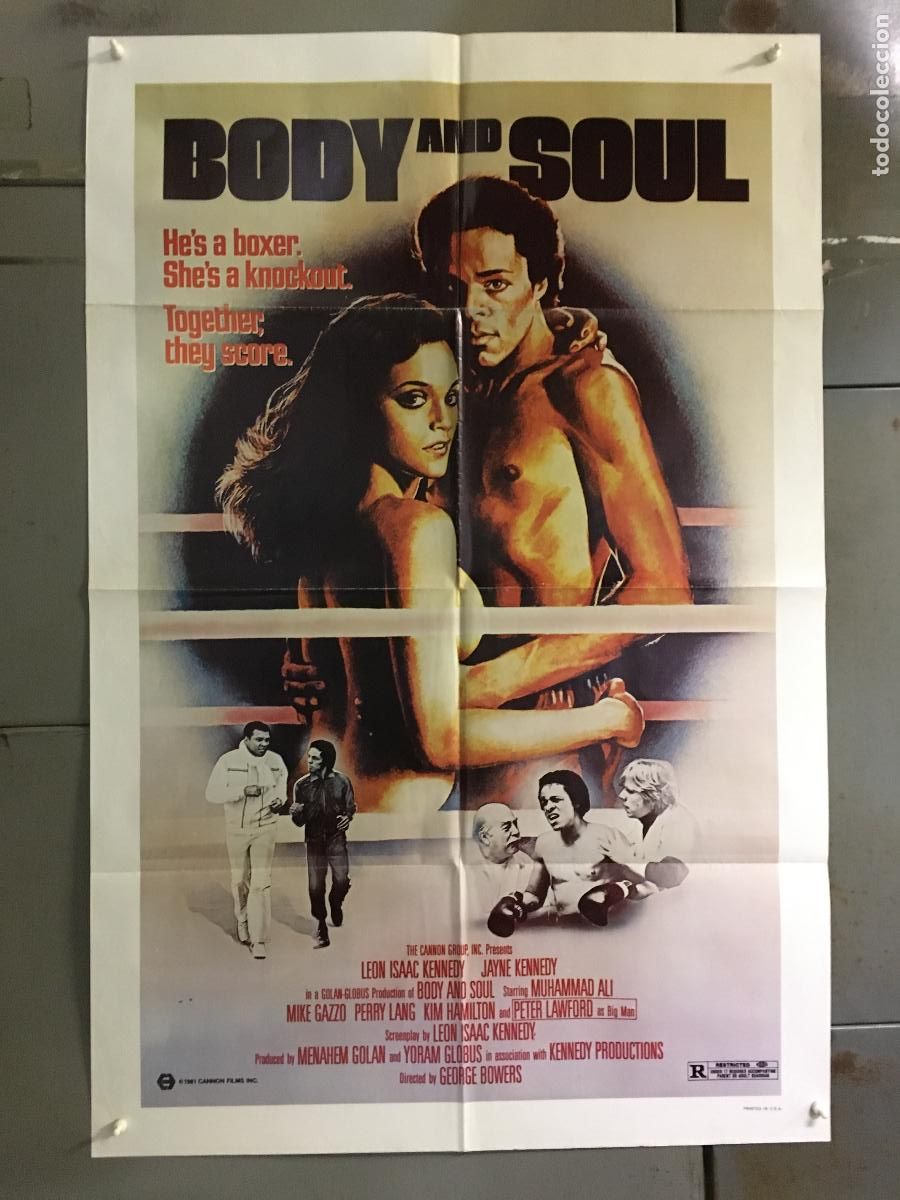 Cine: CJA 1226 CUERPO Y ALMA MUHAMMAD ALI LEON ISAAC KENNEDY BOXEO POSTER ORIGINAL AMERICANO 70X105