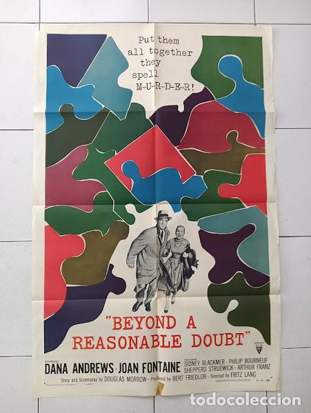 Kino: PJE 0327 MAS ALLA DE LA DUDA FRITZ LANG JOAN FONTAINE DANA ANDREWS POSTER ORIGINAL 70X105 USA