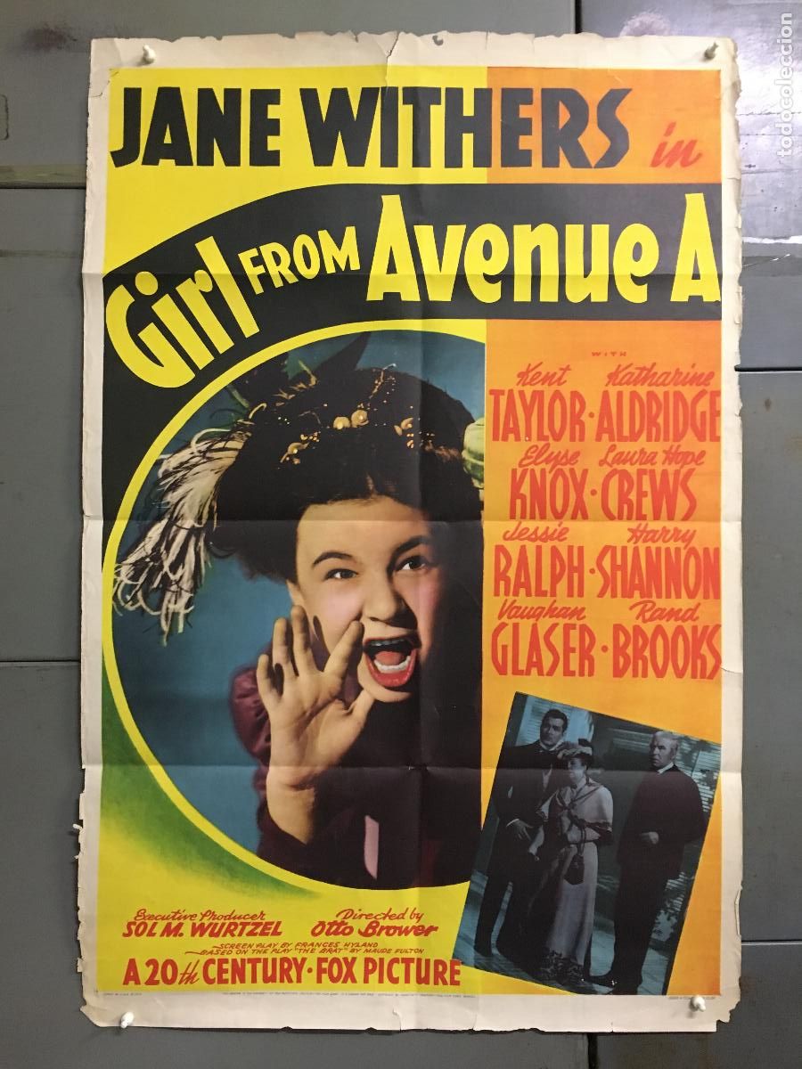 Cine: AFC88 GIRL FROM AVENUE A JANE WITHERS POSTER ORIGINAL AMERICANO 70X105