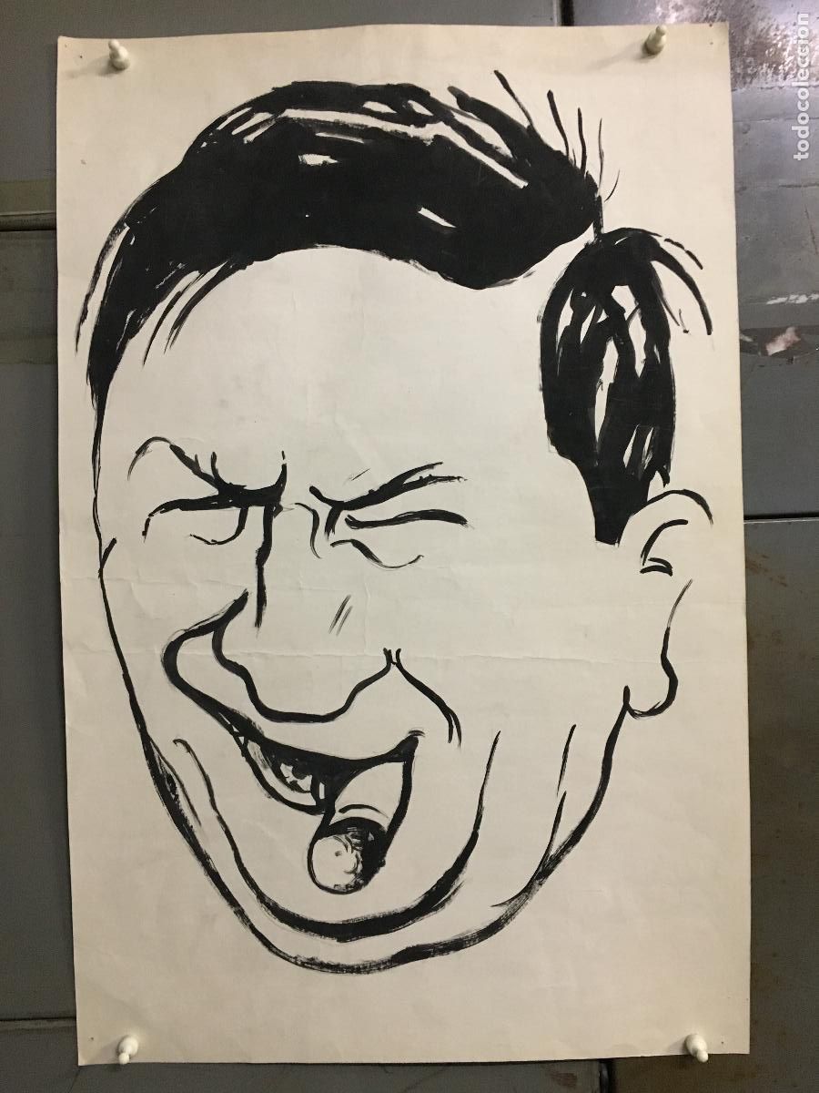 Cine: R0236 ERNST LUBITSCH RETRATO CARICATURA pintada a mano, copiando a ALI HUBERT 42X65