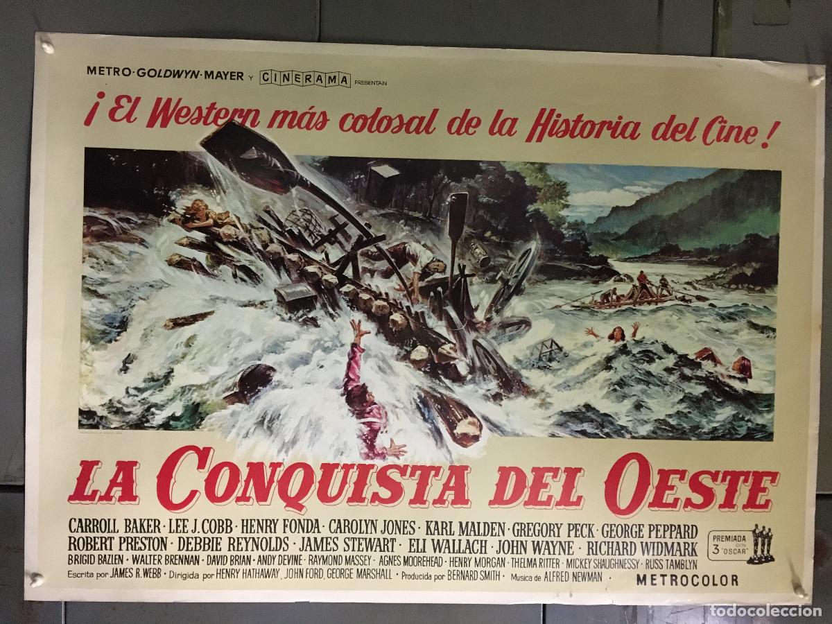 Cine: R0240 LA CONQUISTA DEL OESTE JOHN WAYNE POSTER CINERAMA ORIGINAL 70X100 ESTRENO MUY RARO