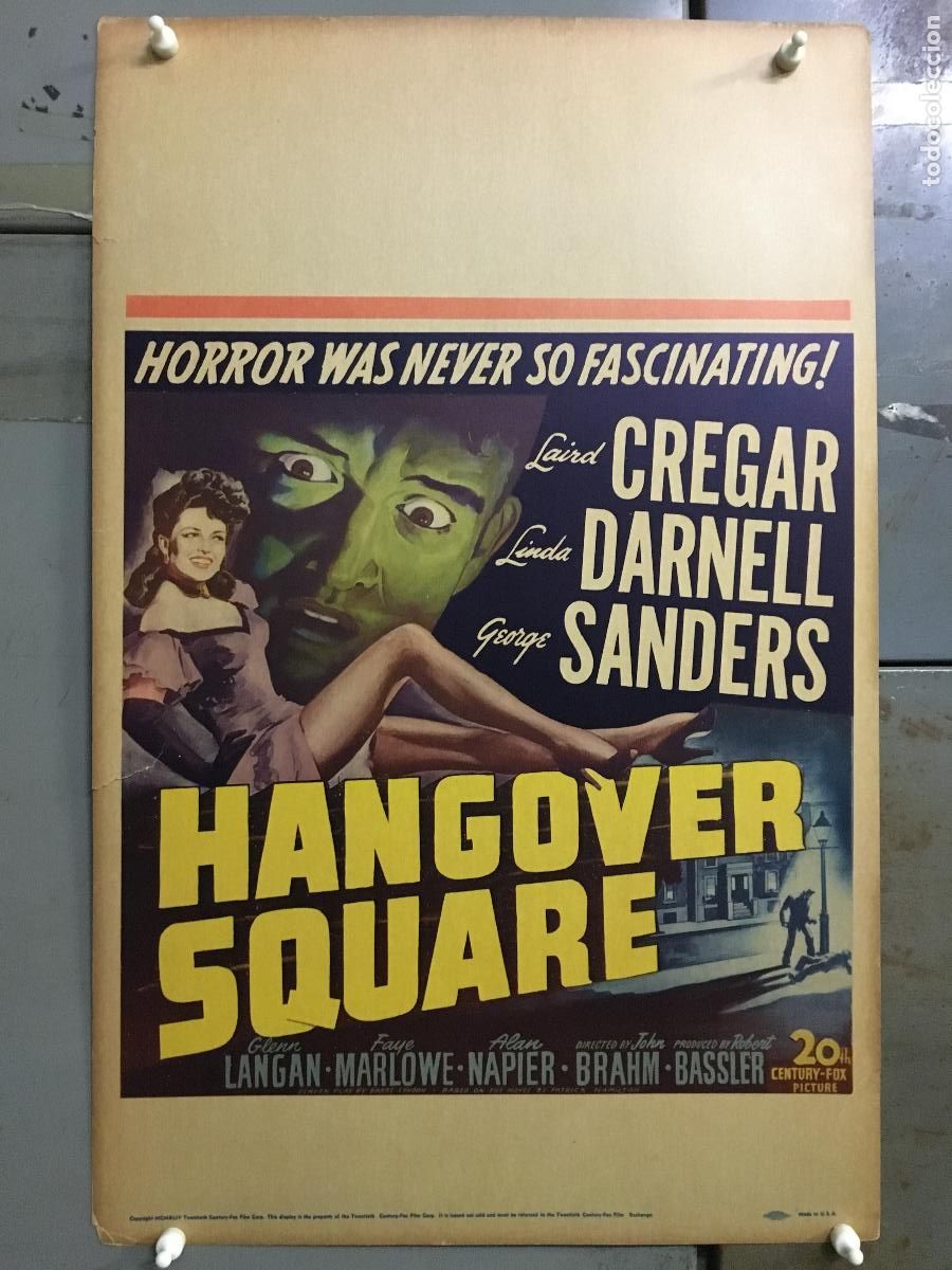Cine: R0245 CONCIERTO MACABRO LINDA DARNELL GEORGE SANDERS POSTER ORIGINAL WINDOW CARD AMERICANO 36X56