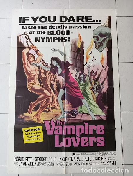 Cin&eacute;ma: PJE 0334 THE VAMPIRE LOVERS INGRID PITT PETER CUSHING HAMMER LESBIAN POSTER ORIGINAL USA 70X105