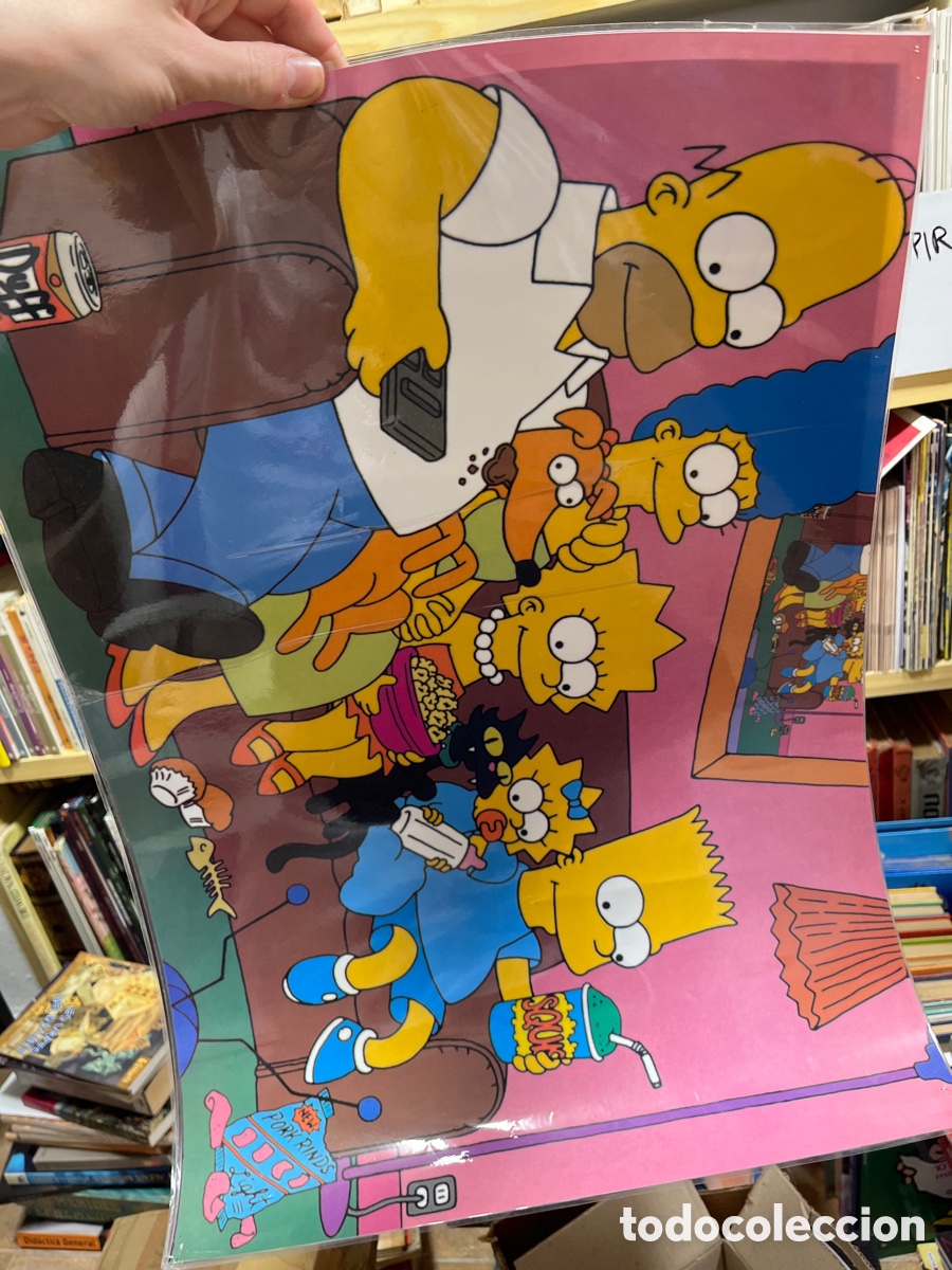 Cine: P&oacute;ster plastificado a&ntilde;os 2000 los simpson 42x59 cm