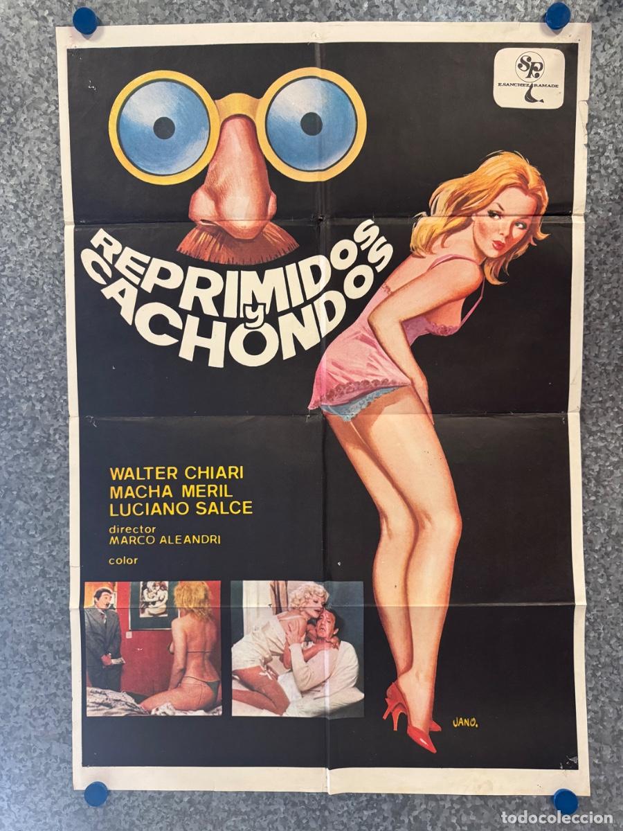 Cine: Reprimidos y cachondos, Walter Chiari, Macha Meril, POSTER ORIGINAL