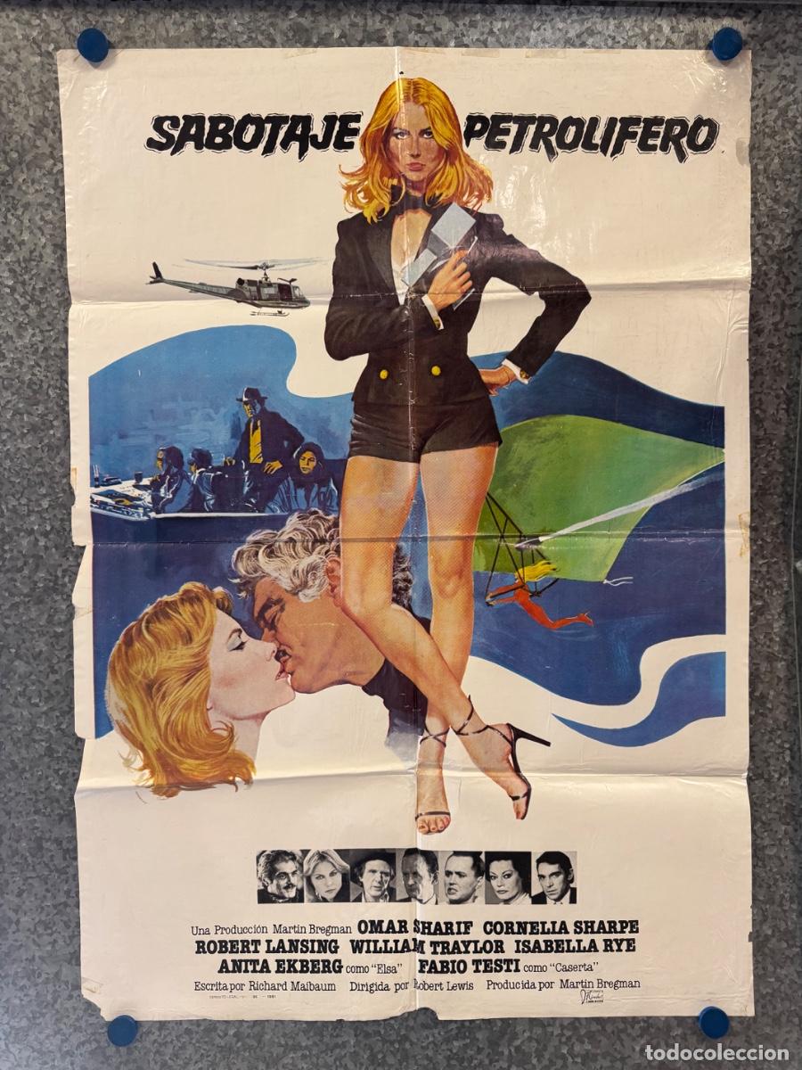 Cine: Sabotaje petrolifero, Omar Sharif, Cornelia Sharpe, A&ntilde;o 1981, POSTER ORIGINAL