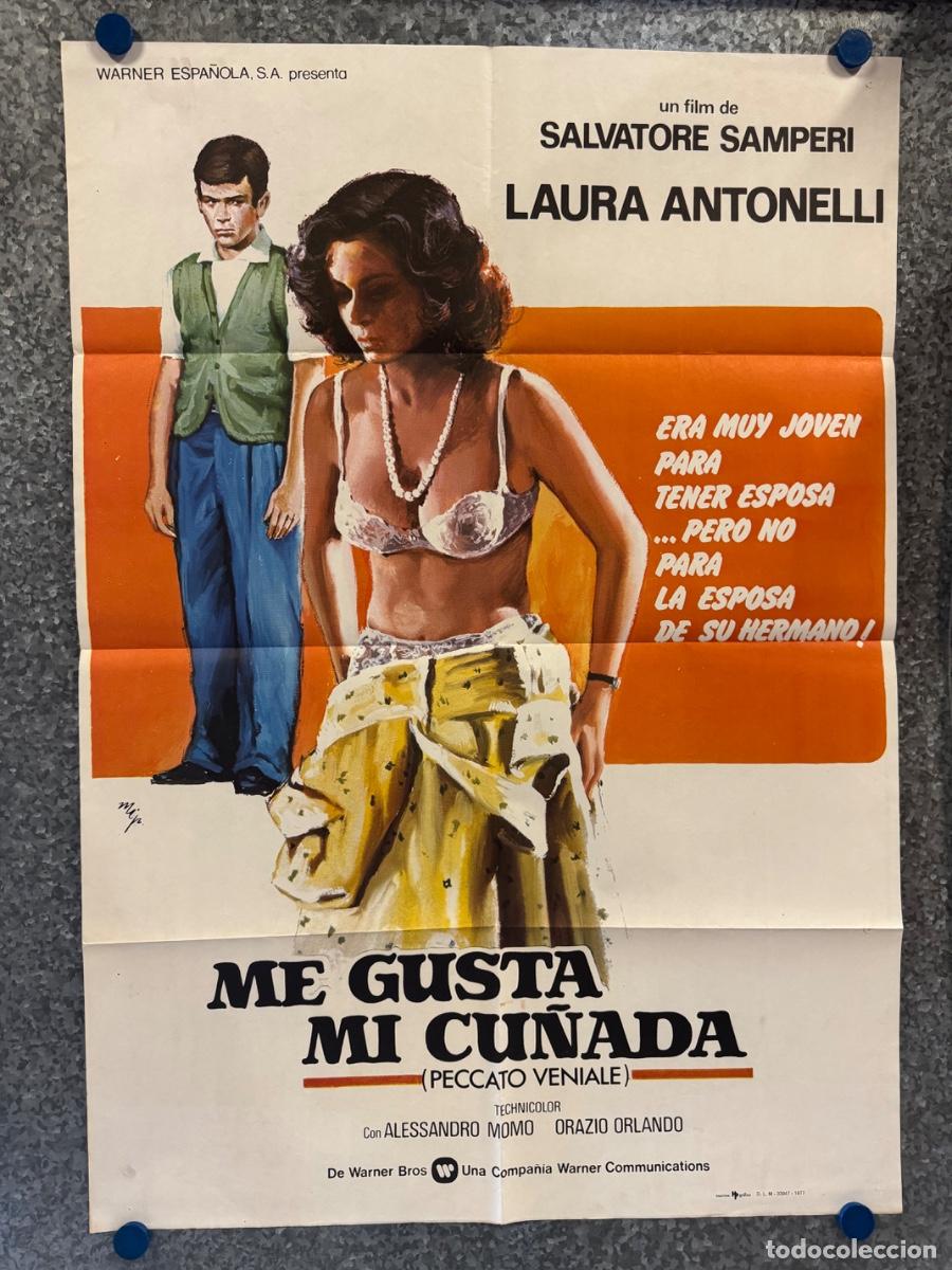 Cine: Me gusta mi cu&ntilde;ada, Laura Antonelli, Alessandro Momo, A&ntilde;o 1977, POSTER ORIGINAL