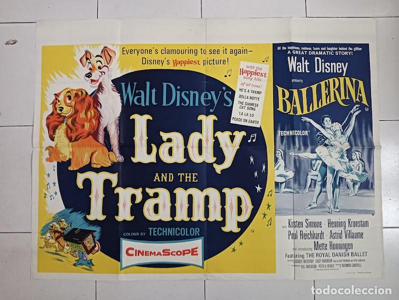Cine: PJE 0340 LA DAMA Y EL VAGABUNDO / BALLERINA WALT DISNEY COMBO POSTER ORIGINAL INGLES 76X102
