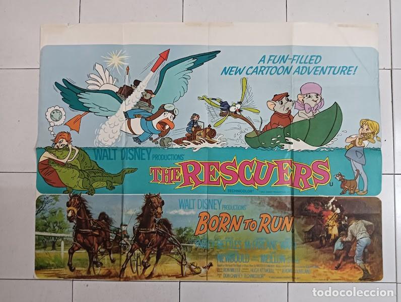 Cine: PJE 0341 LOS RESCATADORES / HARNESS FEVER WALT DISNEY COMBO POSTER ORIGINAL INGLES 76X102
