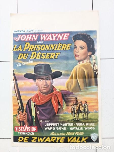 Cine: PJE 0345 CENTAUROS DEL DESIERTO JOHN WAYNE NATALIE WOOD JEFFREY HUNTER POSTER ORIGINAL 37X56 BELGA