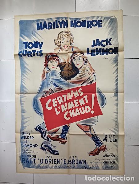 Cinema: PJE 0121 CON FALDAS Y A LO LOCO MARILYN MONROE POSTER ORIGINAL FRANCES 80X120 LITOGRAFIA