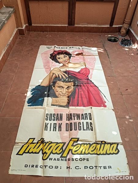 Cine: SMP 2182 INTRIGA FEMENINA SUSAN HAYWARD KIRK DOUGLAS POSTER ORIGINAL 3 hojas 100X205 ESTRENO