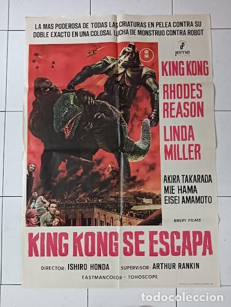 Cine: VKD 2187 KING KONG SE ESCAPA TOHO ISHIRO HONDA GODZILLA POSTER ORIGINAL 70X100 ESTRENO