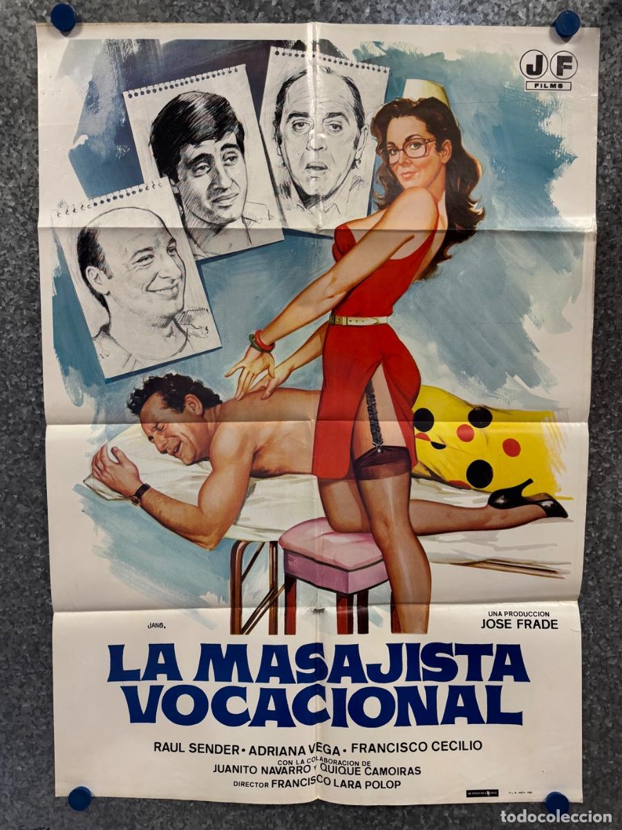 Cine: La masajista vocacional, Raul Sender, Adriana Vega, A&ntilde;o 1980, POSTER ORIGINAL