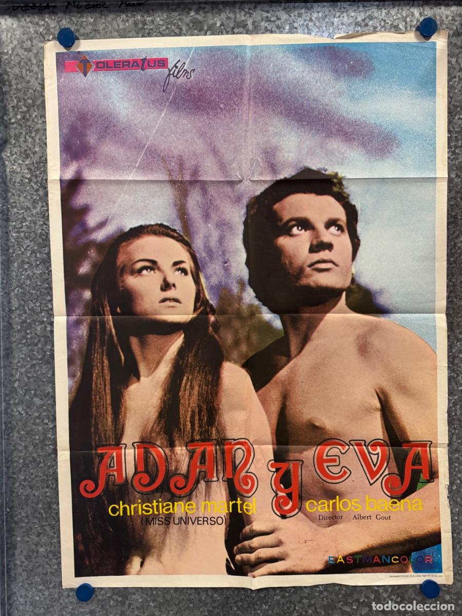 Cine: Adan y Eva, Christiane Martel, Carlos Baena, A&ntilde;o 1974, POSTER ORIGINAL