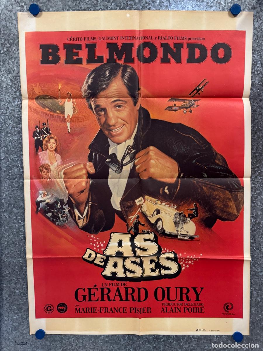 Cine: As de ases, Jean Belmondo, Marie Pisier, A&ntilde;o 1983, POSTER ORIGINAL