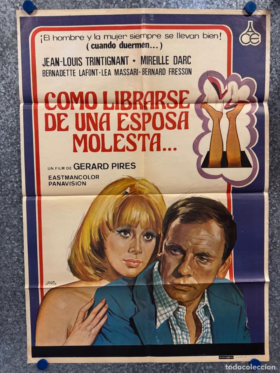 Cine: Como librarse de una esposa molesta, Jean Trintignant, Mirelle Darc, A&ntilde;o 1979, POSTER ORIGINAL