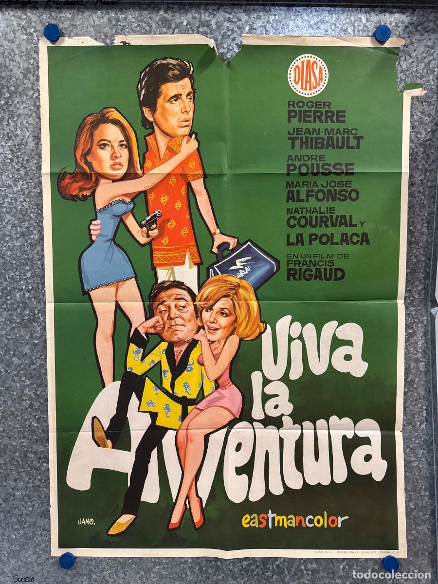 Cine: Viva la aventura, Roger Pierre, Andre Pousse, A&ntilde;o 1970, POSTER ORIGINAL