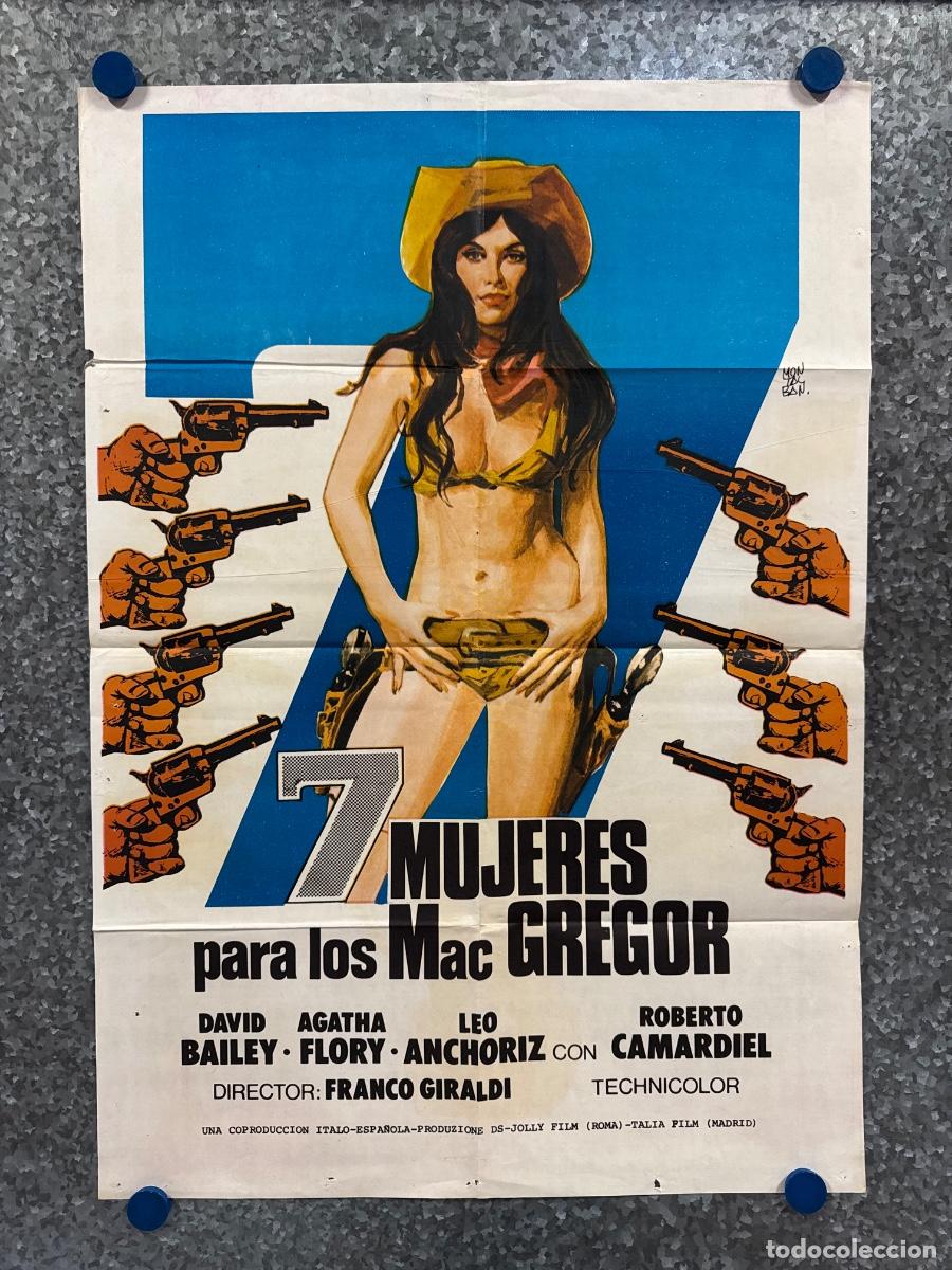 Cine: 7 Mujeres para los Mac Gregor, David Bailey, Agatha Flory, POSTER ORIGINAL