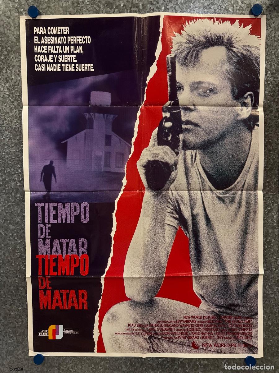 Cine: Tiempo de matar, Kiefer Sutherland, Beau Bridges, A&ntilde;o 1987, POSTER ORIGINAL
