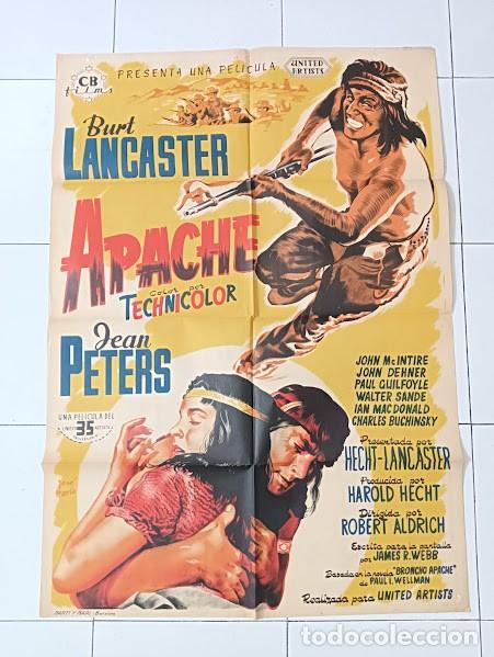 Cinema: VKD 2200 APACHE BURT LANCASTER JEAN PETERS POSTER ORIGINAL ESTRENO 70X100 LITOGRAFIA
