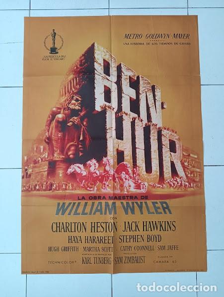 Cine: SMP 2183 BEN HUR CHARLTON HESTON POSTER ORIGINAL 70X100 ESTRENO