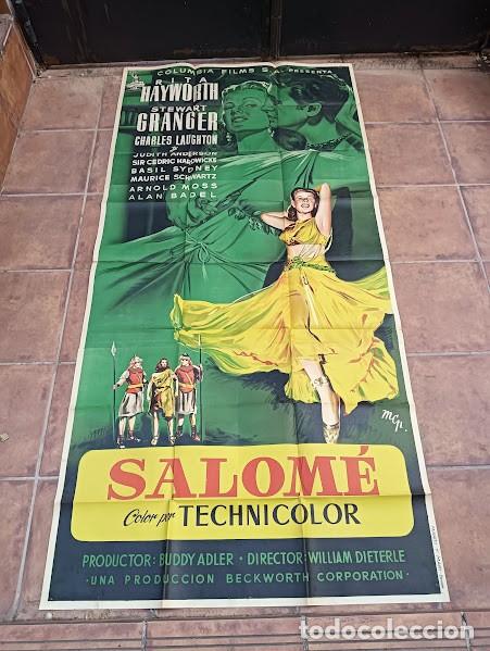Cinema: SMP 2198 SALOME RITA HAYWORTH STEWART GRANGER MCP POSTER ORIGINAL 3 hojas 100X205 ESTRENO LITOGRAFIA