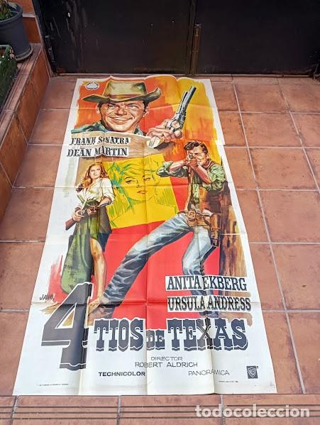 Cine: SMP 2199 4 TIOS DE TEXAS FRANK SINATRA DEAN MARTIN URSULA ANDRESS POSTER ORIG ESTR 3 hojas 100X205