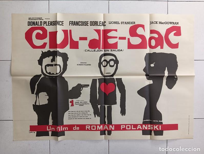 Cine: SMP 2201 CUL DE SAC ROMAN POLANSKI FRAN&Ccedil;OISE DORLEAC POSTER ORIGINAL 70X100 ESTRENO raro