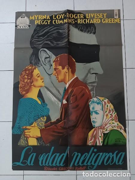 Cinema: SMP 2203 LA EDAD PELIGROSA MYRNA LOY LOPEZ REIZ POSTER ORIGINAL 70X100 ESTRENO LITOGRAFIA