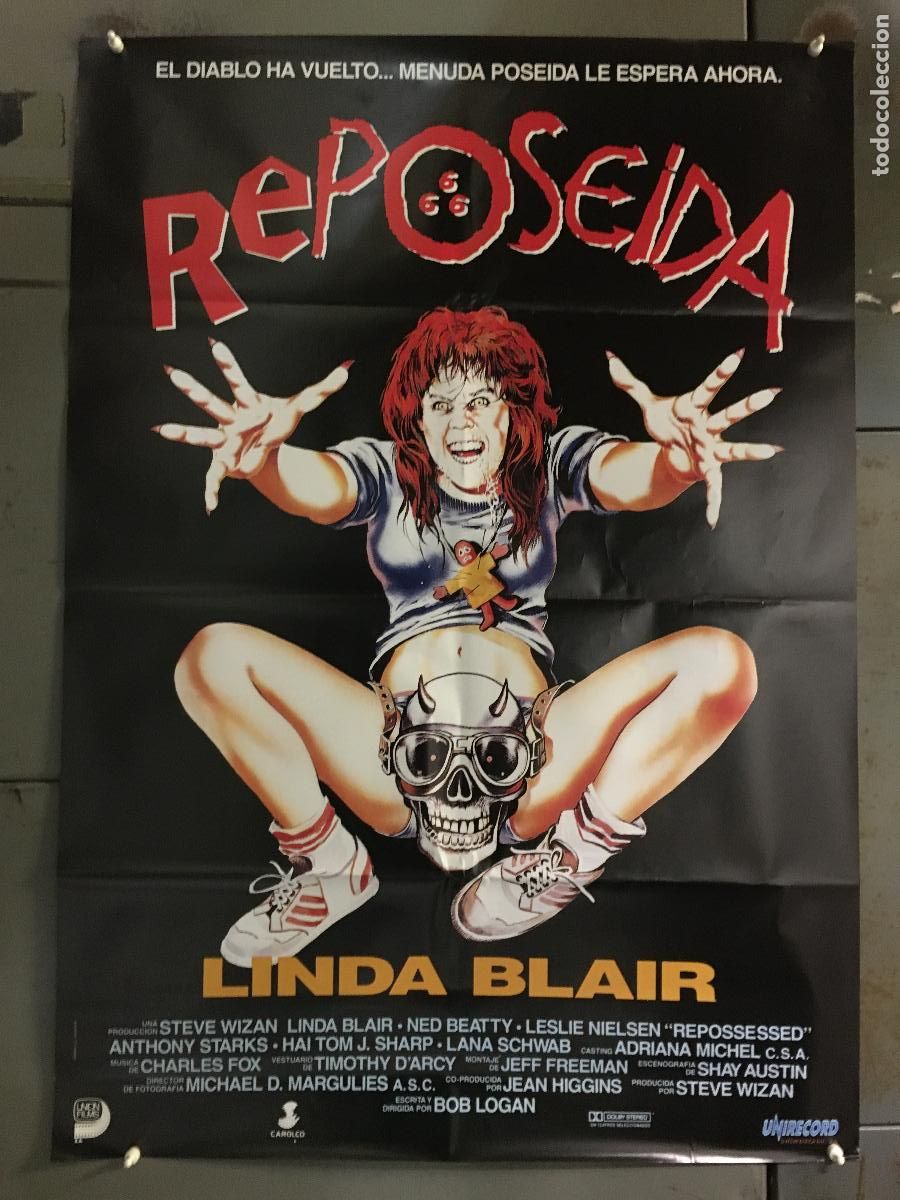 Cine: AEO18 REPOSEIDA LINDA BLAIR LESLIE NIELSEN POSTER ORIGINAL 70X100 ESTRENO h6