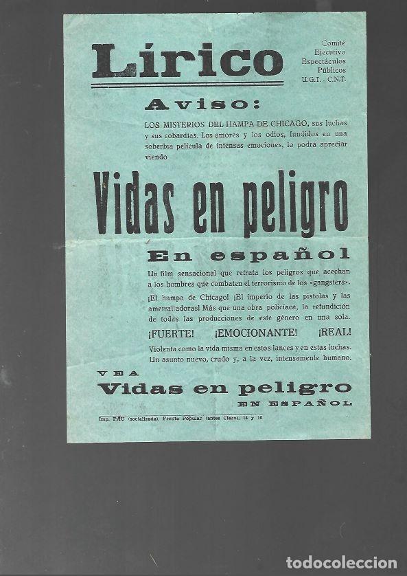 Cine: CARTEL CINE LIRICO VALENCIA guerra civil comite U.G.T. C.N.T.