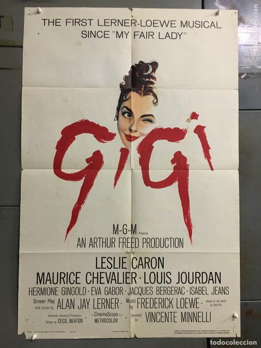 Kino: PJE 0346 GIGI LESLIE CARON VINCENTE MINNELLI CHEVALIER POSTER ORIGINAL AMERICANO 70X105 LITOGRAFIA