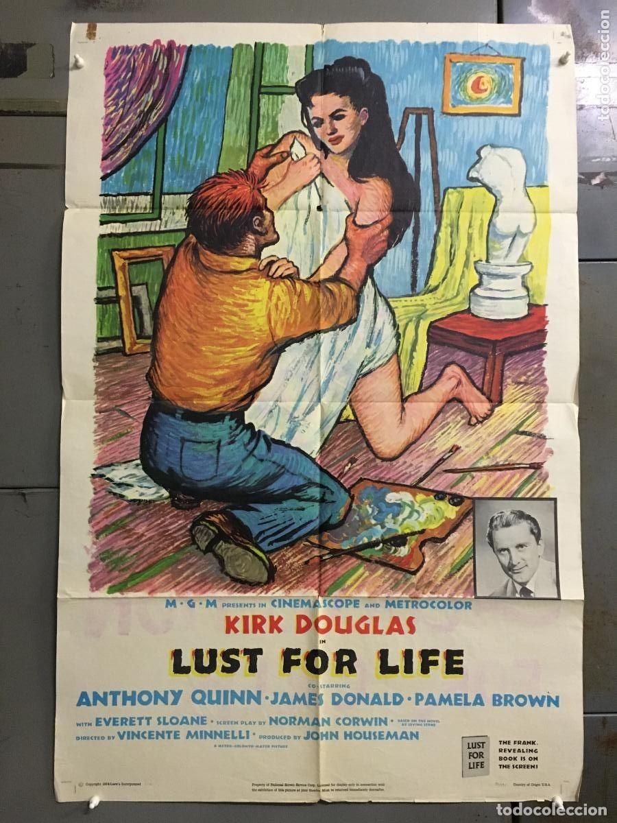 Cine: PJE 0352 EL LOCO DEL PELO ROJO KIRK DOUGLAS VINCENTE MINNELLI VAN GOGH POSTER ORIGINAL USA 70X105