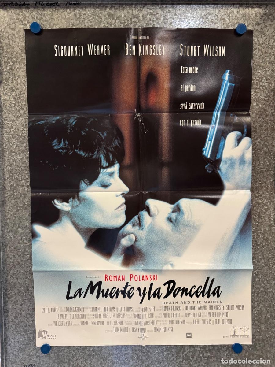 Cine: La muerte y la doncella, Sigourney Weaver, Ben Kingsley, POSTER ORIGINAL
