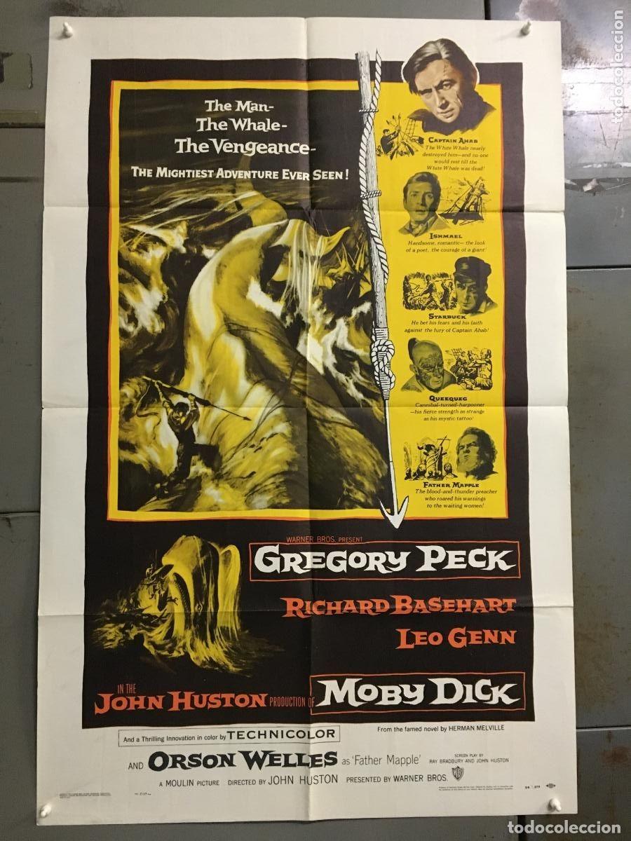 Cine: PJE 0366 MOBY DICK GREGORY PECK JOHN HUSTON POSTER ORIGINAL USA 70X105