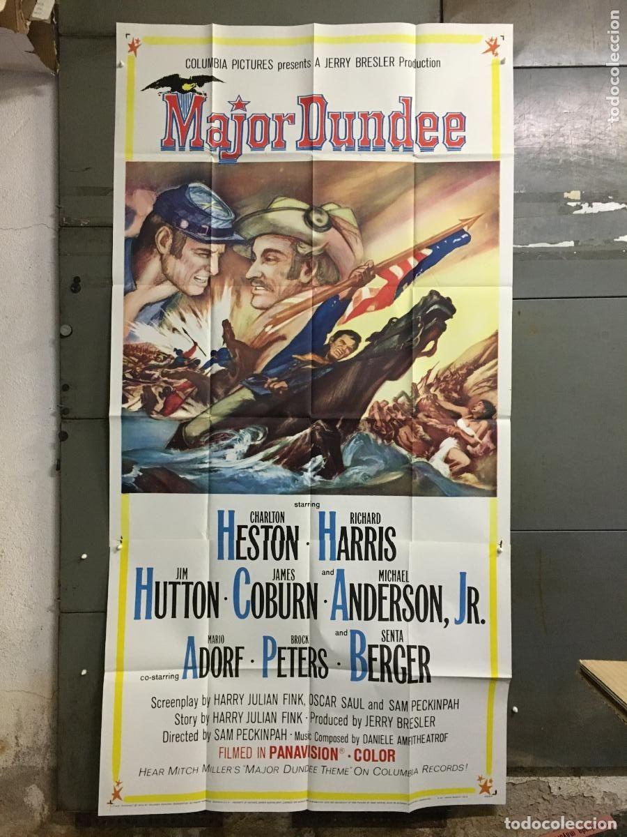 Cin&eacute;ma: PJE 0367 MAYOR DUNDEE SAM PECKINPAH CHARLTON HESTON POSTER ORIGINAL 3 hojas USA 105X210