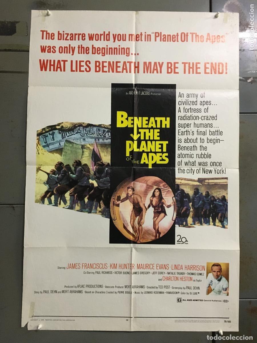 Cine: PJE 0368 REGRESO AL PLANETA DE LOS SIMIOS CHARLTON HESTON FRANCISCUS POSTER ORIGINAL USA 70X105
