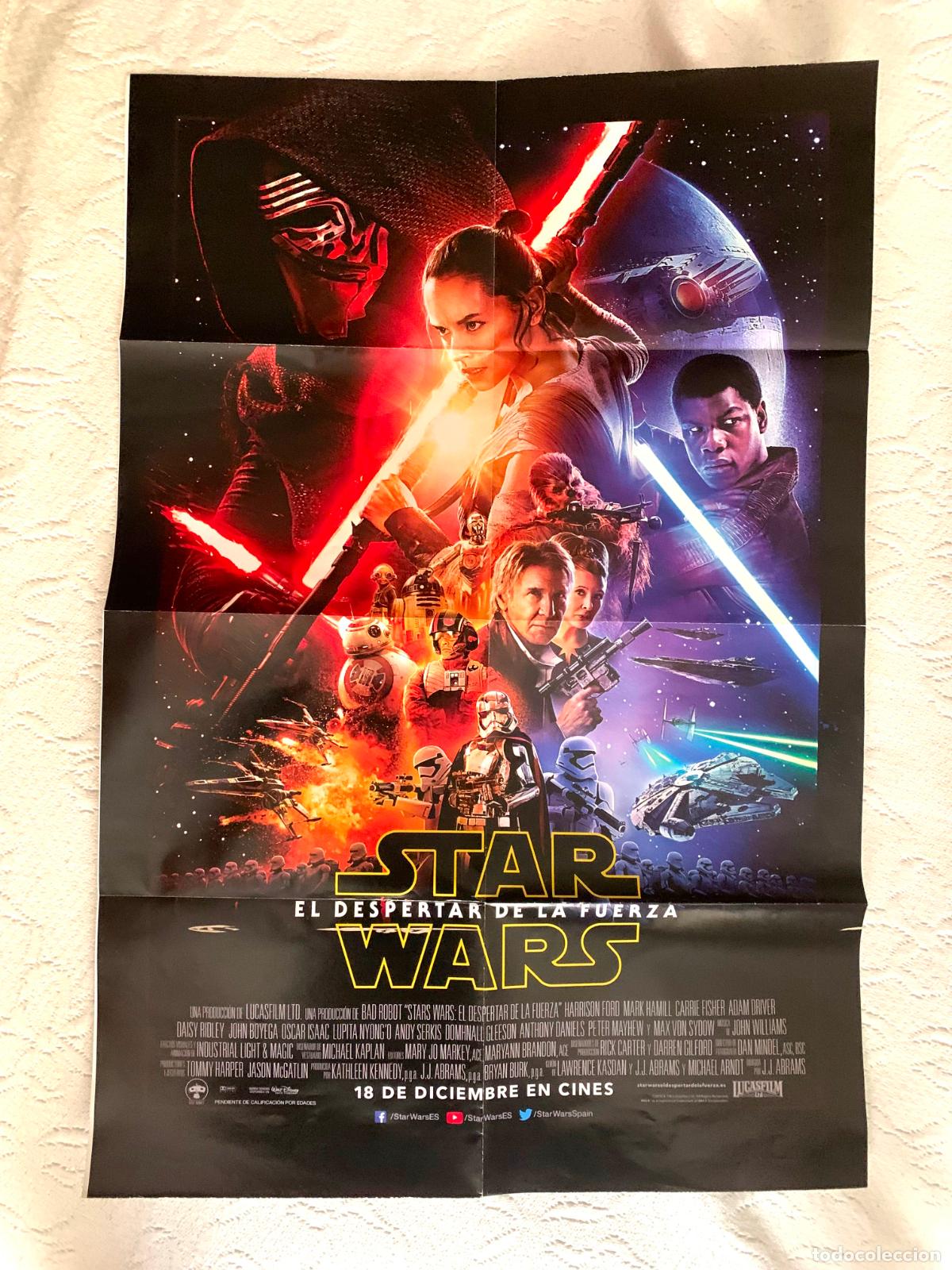 Cine: P&oacute;ster cartel cine pel&iacute;cula STAR WARS. EL DESPERTAR DE LA FUERZA (2015) Original &iexcl;Coleccionista!