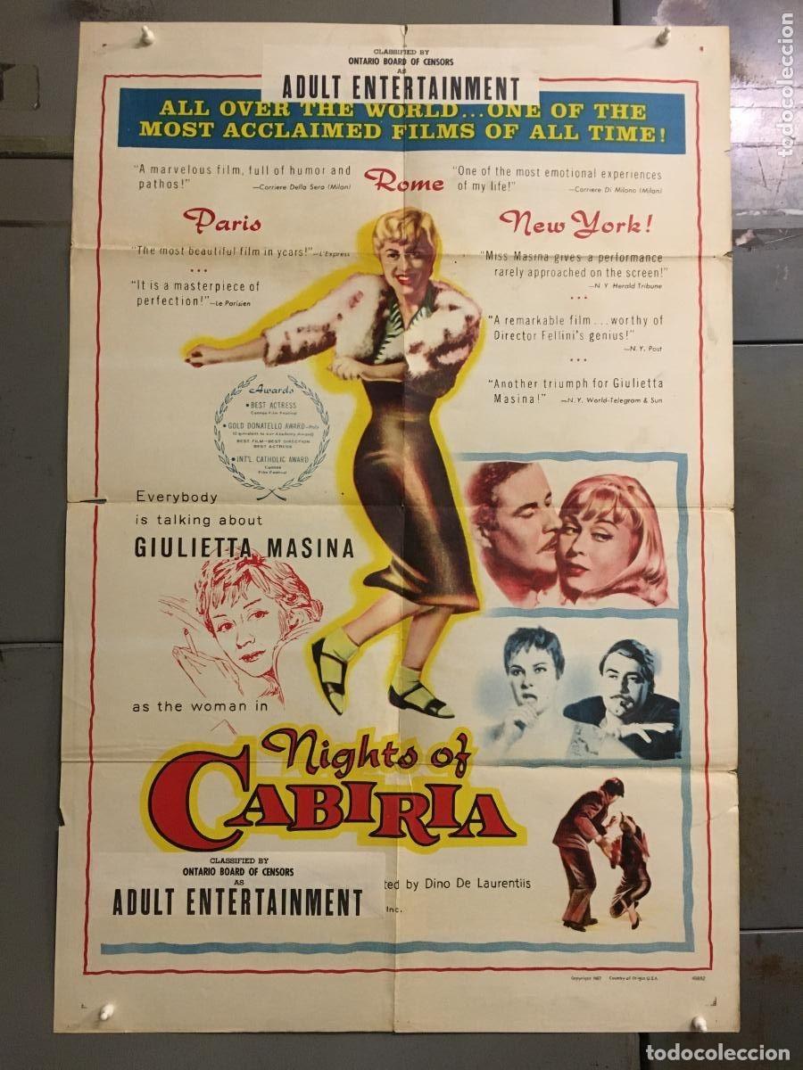 Cine: PJE 0371 LAS NOCHES DE CABIRIA FEDERICO FELLINI GIULIETTA MASINA POSTER ORIGINAL USA 70X105