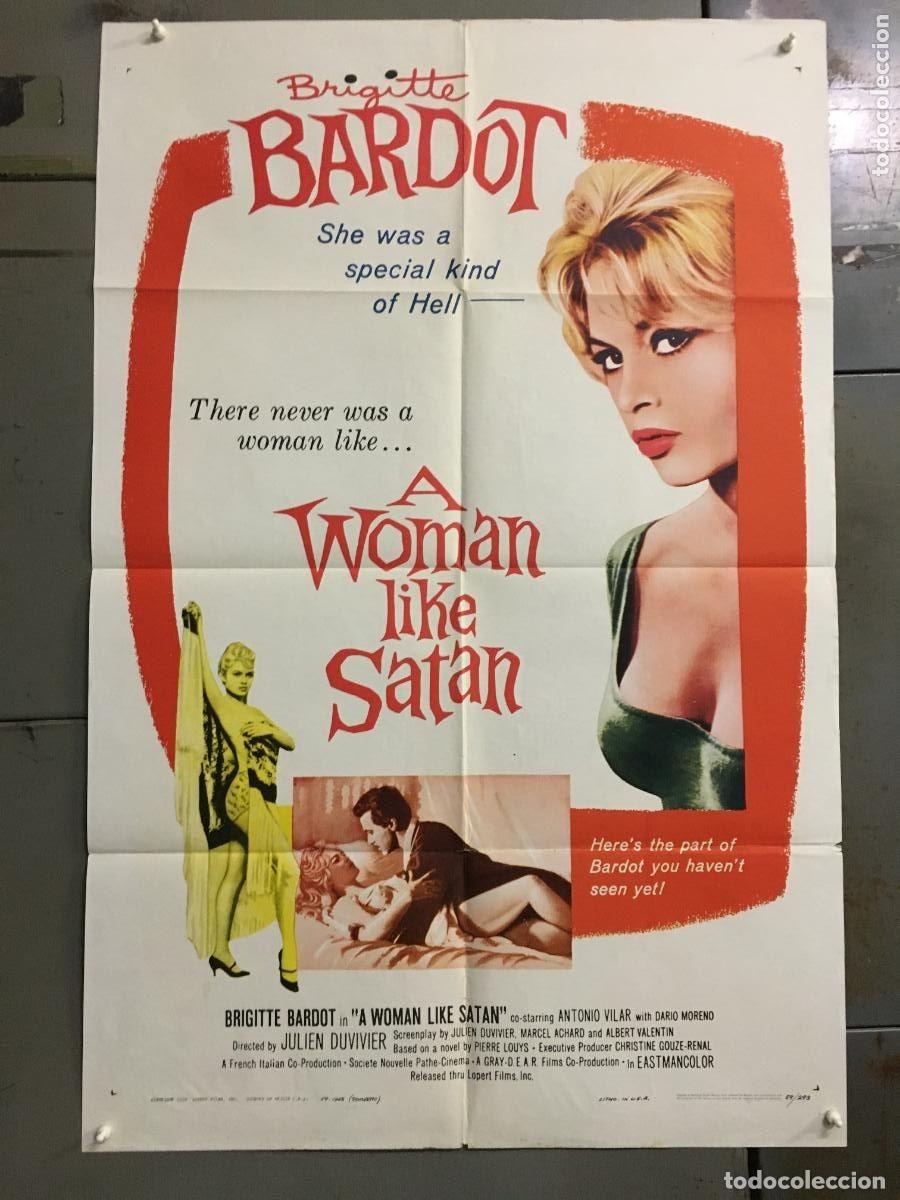 Cine: PJE 0372 A WOMAN LIKE SATAN / LA FEMME ET LE PANTIN BRIGITTE BARDOT POSTER ORIGINAL USA 70X105