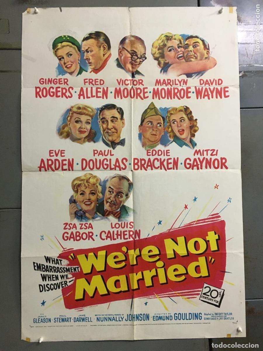 Cin&eacute;ma: PJE 0375 NO ESTAMOS CASADOS MARILYN MONROE GINGER ROGERS POSTER ORIGINAL USA 70X105