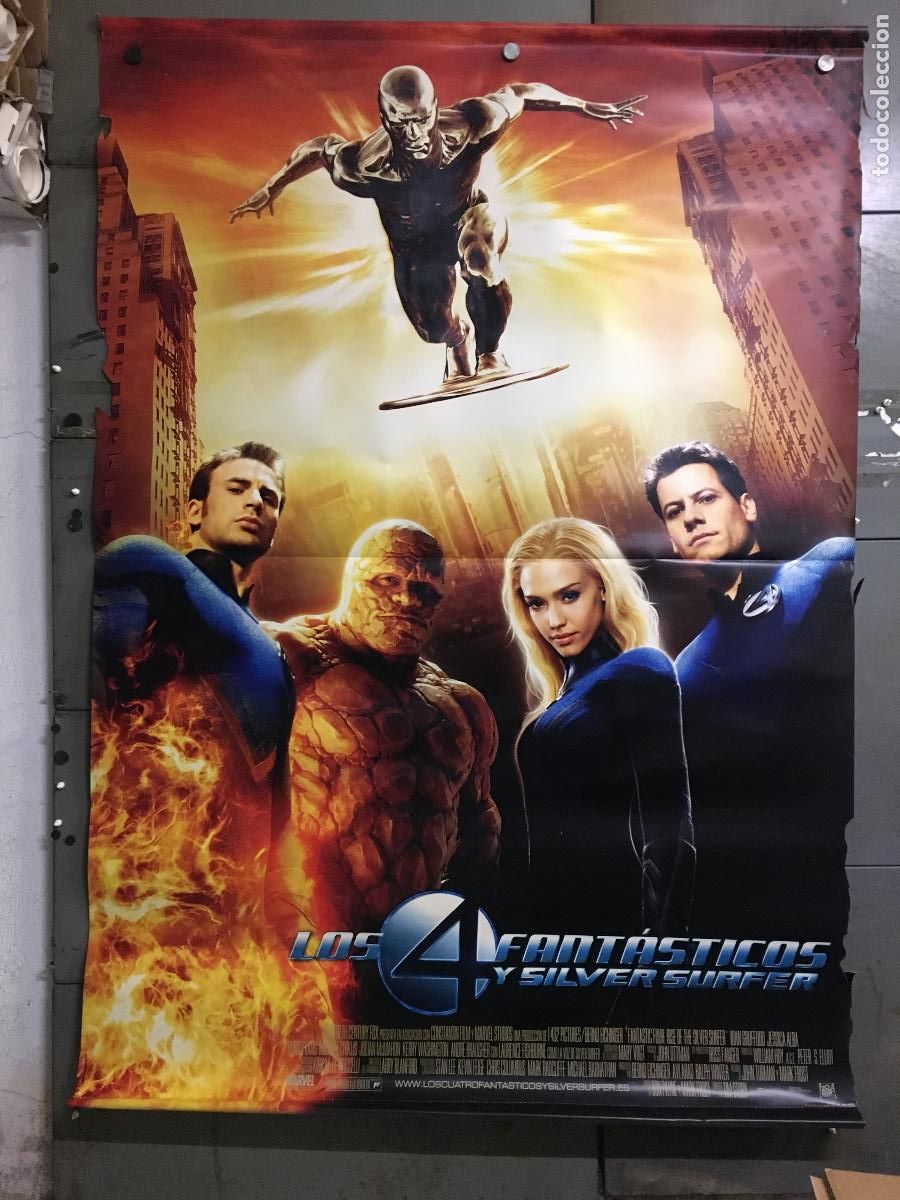 Cin&eacute;ma: R0251 LOS 4 FANTASTICOS Y SILVER SURFER JESSICA ALBA JUMBO BANNER POSTER 140x200