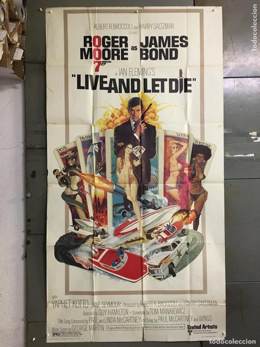 Cine: PJE 0382 VIVE Y DEJA MORIR JAMES BOND ROGER MOORE POSTER ORIGINAL 3 hojas USA 105X210
