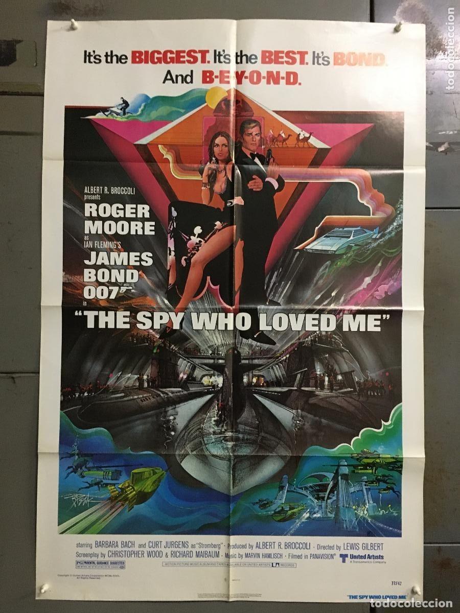 Cinema: PJE 0383 LA ESPIA QUE ME AMO JAMES BOND 007 ROGER MOORE BOB PEAK POSTER ORIGINAL USA 70x105