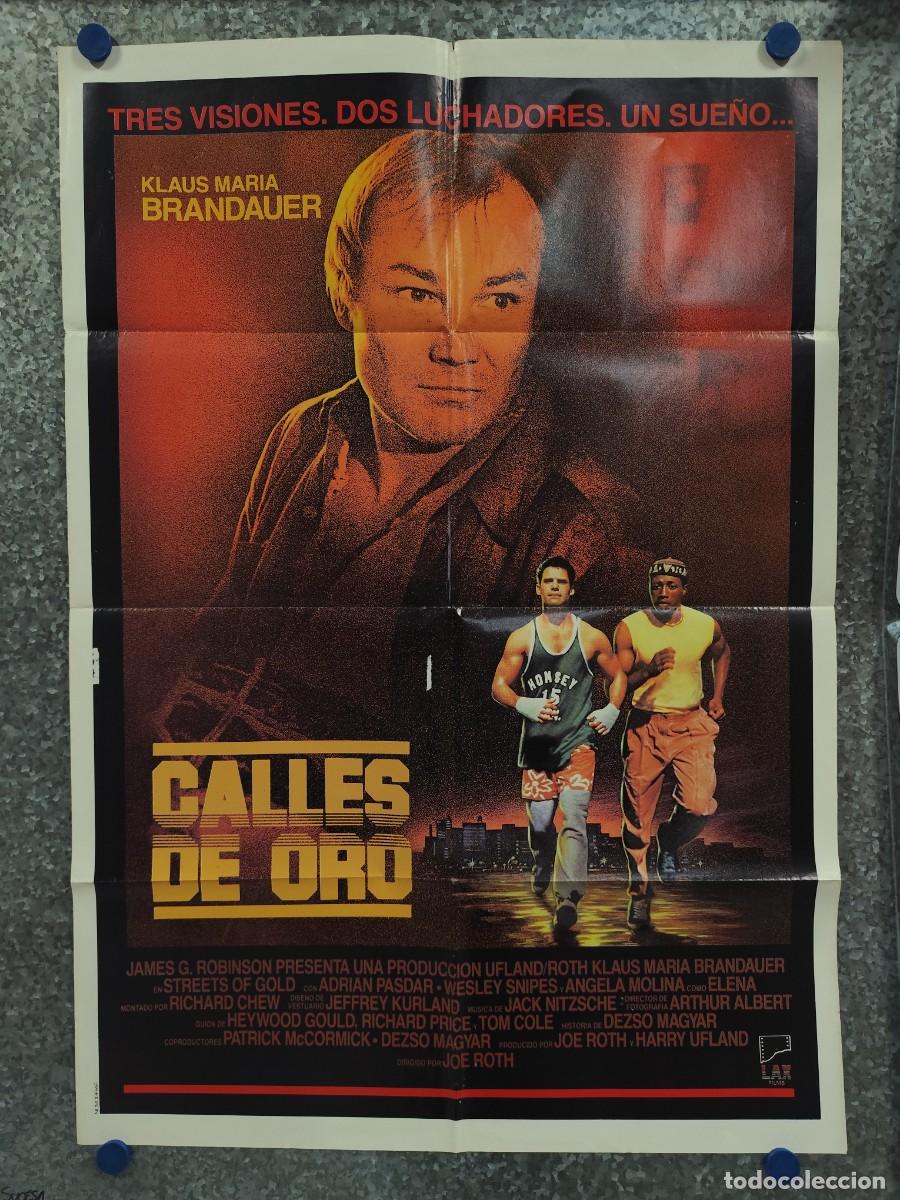 Cine: CALLES DE ORO. Klaus Maria Brandauer, WESLEY SNIPES, BOXEO, POSTER ORIGINAL