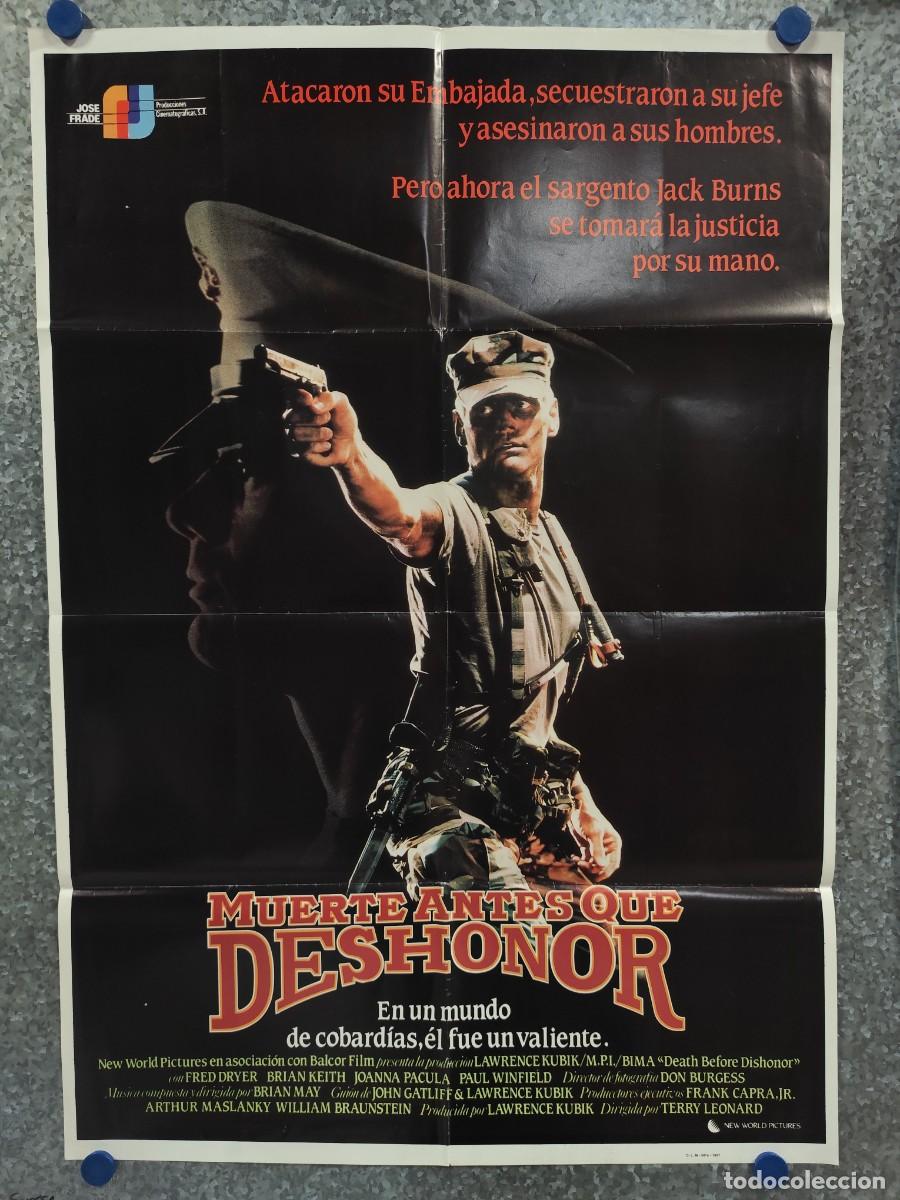 Cine: Muerte antes que deshonor. Fred Dryer, Joseph Gian, Sasha Mitchell. A&Ntilde;O 1987. POSTER ORIGINAL