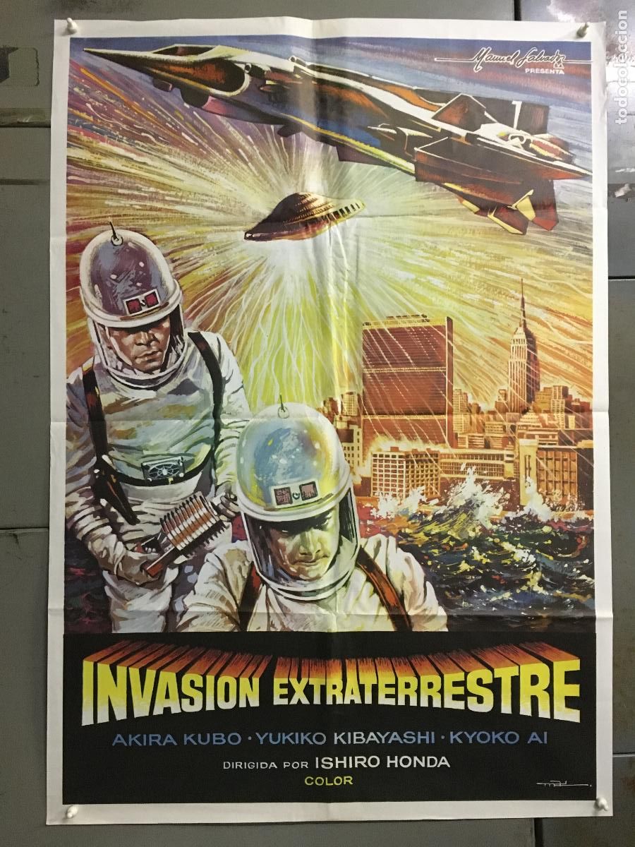 Cine: AFD49 INVASION EXTRATERRESTRE ISHIRO HONDA TOHO GODZILLA MONSTRUOS JAPONESES POSTER 70X100 ESTRENO