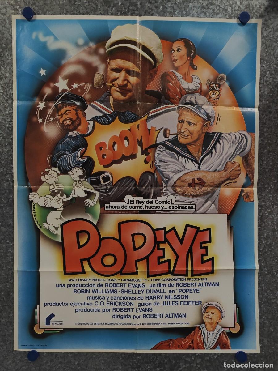 Cine: POPEYE. ROBIN WILLIAMS, SELLEY DUVALL. A&Ntilde;O 1980. POSTER ORIGINAL
